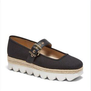 SILENT D Sporty Mary Jane Flats In Black Size 7 / 37
